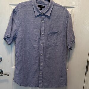 Banana Republic Linen Slim Fit Men's Short-Sleeve Button-Down Shirt Size XL